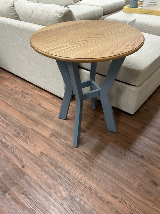 Round Oak End Table - Cashmere