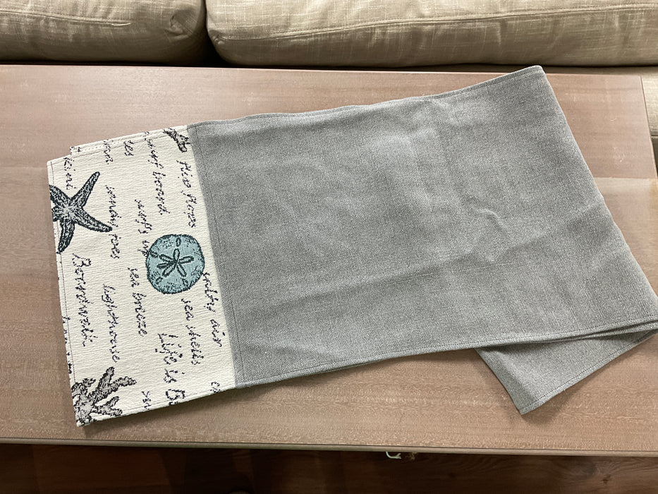 Table runner - shell fabric gray