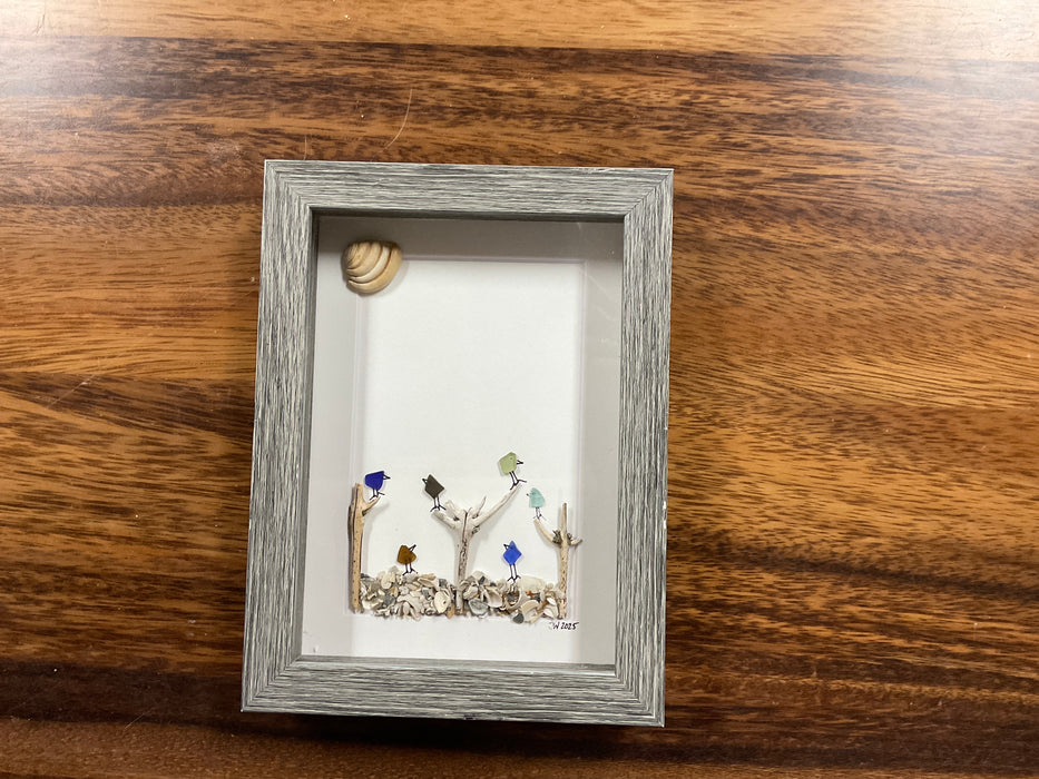 Sea glass framed art 5”x7”