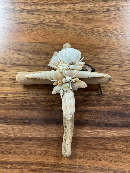 Driftwood shell cross