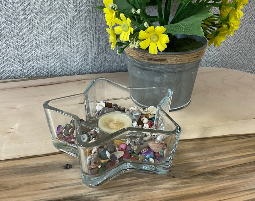 Glass Star Votive Candle Holder
