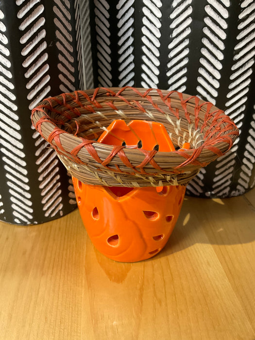 Orange pine needle vase