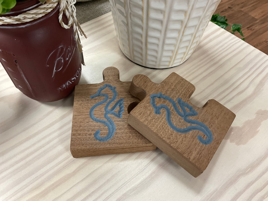 Puzzle piece coaster - sea creatures