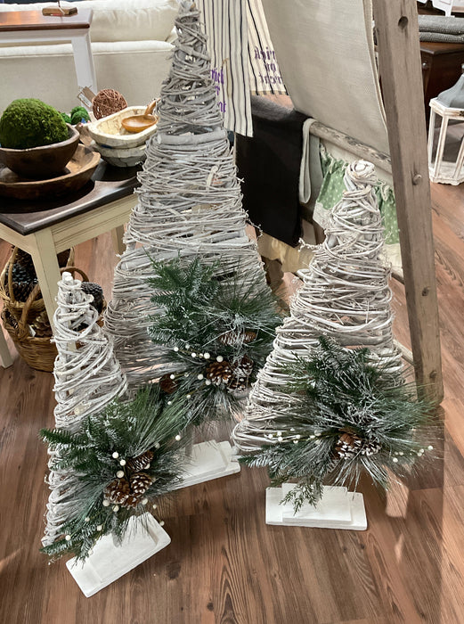 Whitewash woven Christmas Tree