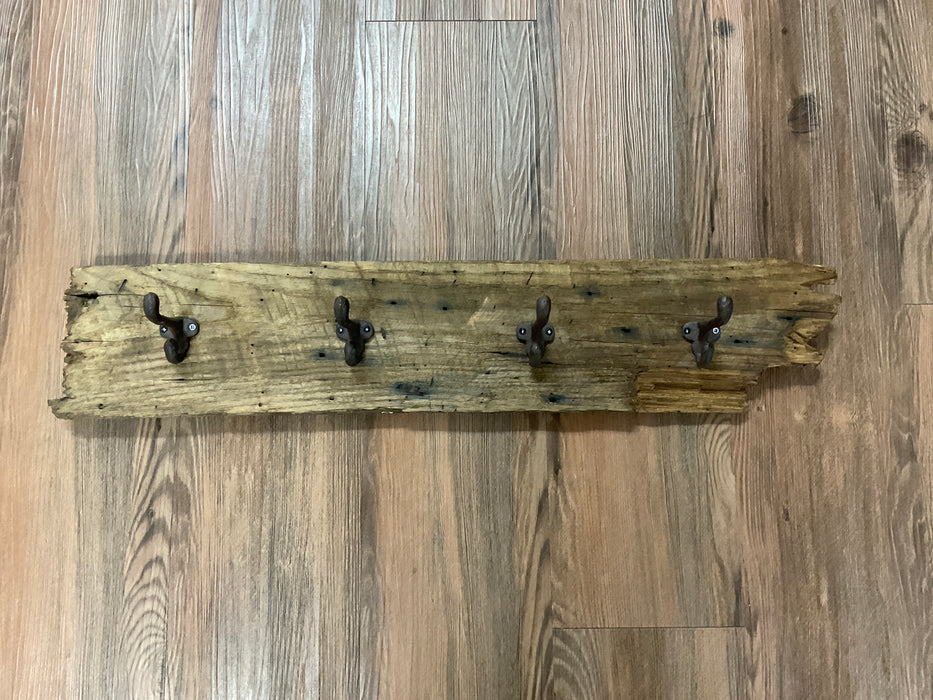 Rustic board with hooks