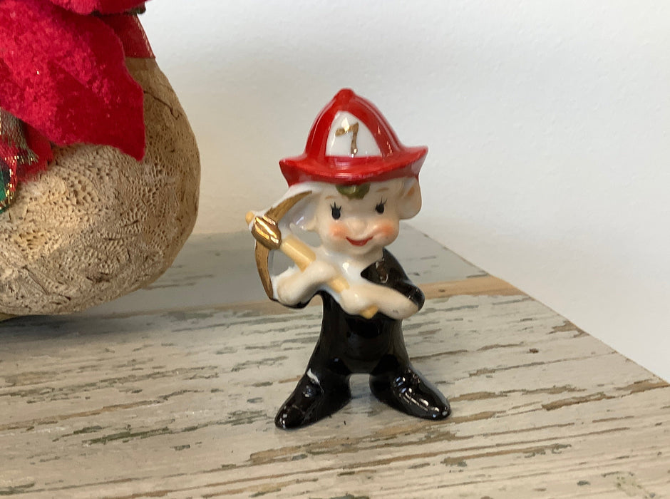 Vintage 1930’s ceramic fireman pixie