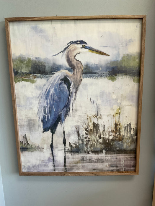 Walnut frame print - Blue Heron