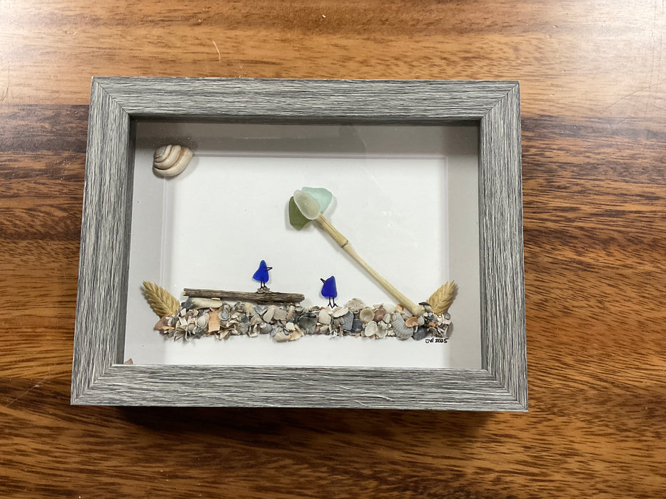 Sea glass framed art 5”x7”