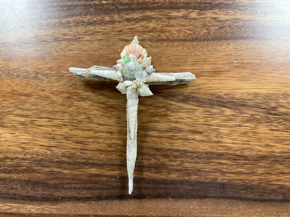 Driftwood shell cross