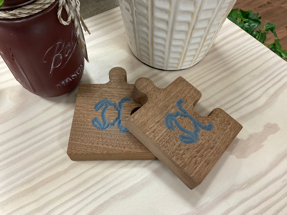 Puzzle piece coaster - sea creatures