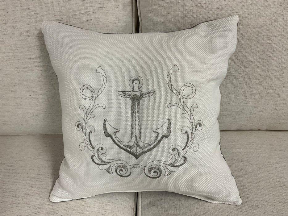 Throw Pillow - Anchor gray