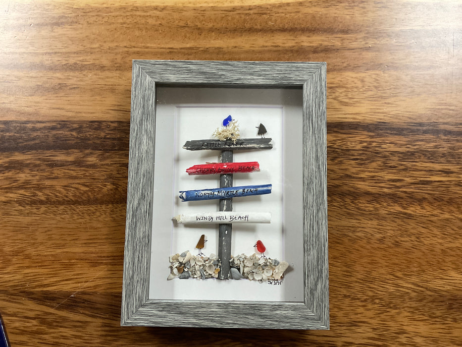 Sea glass framed art 5”x7”