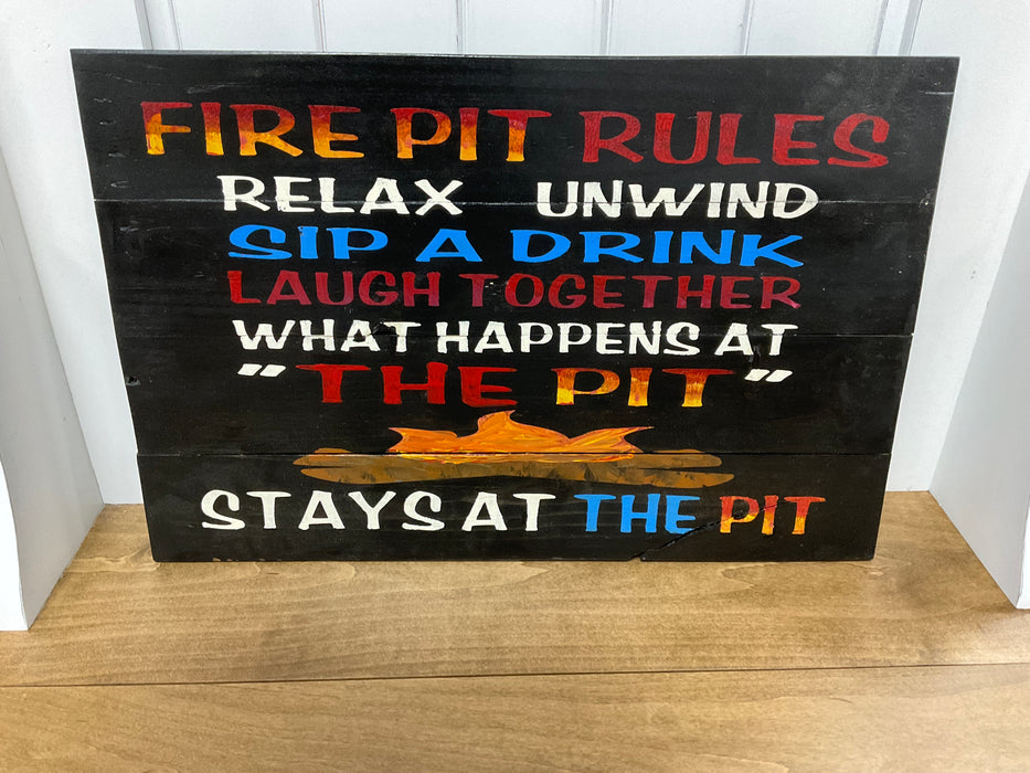 Wood Sign - Fire Pit