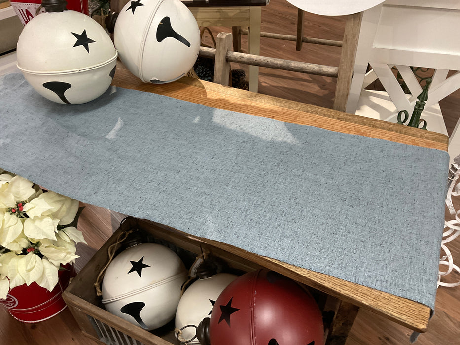 Plain sky blue cloth table runner