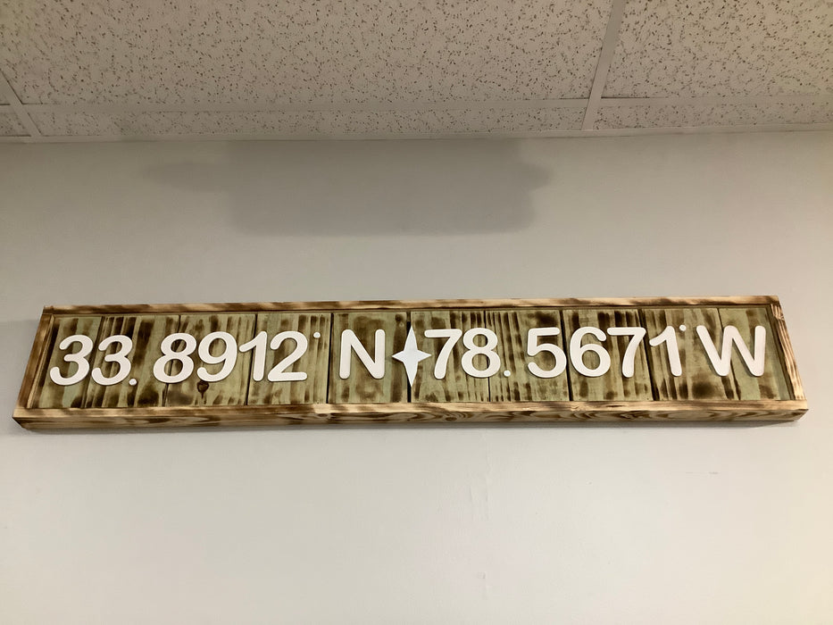 City Wood coordinate sign