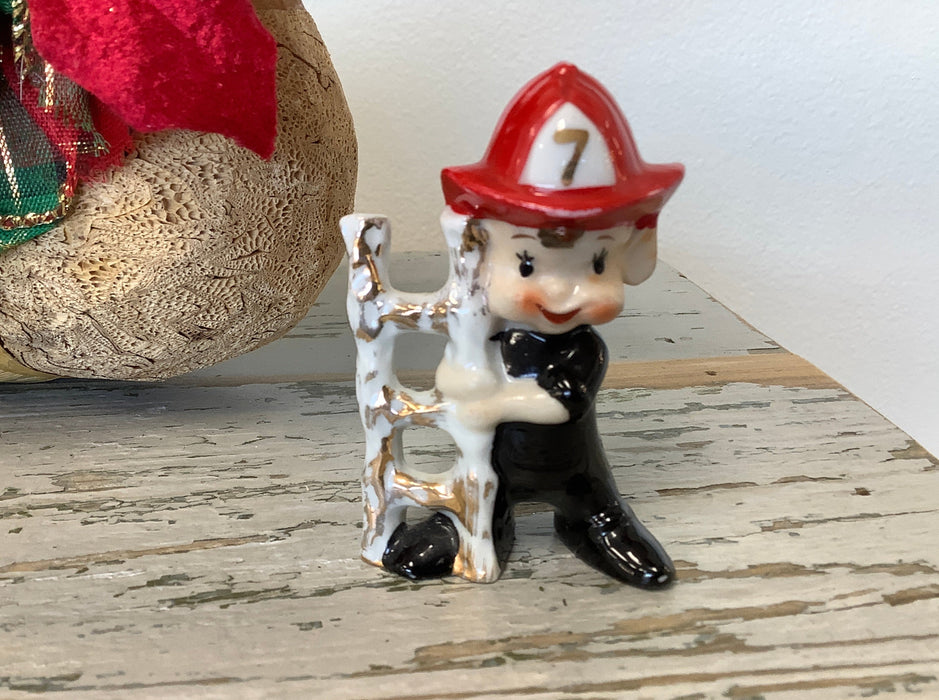 Vintage 1930’s ceramic fireman pixie