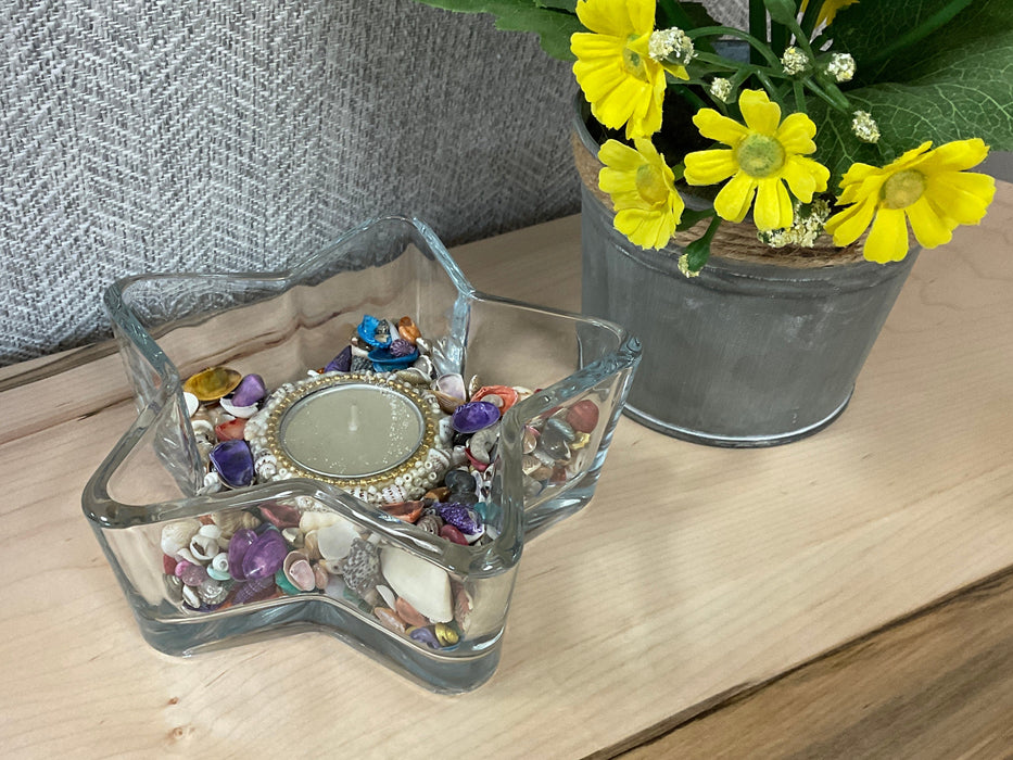 Glass Star Votive Candle Holder