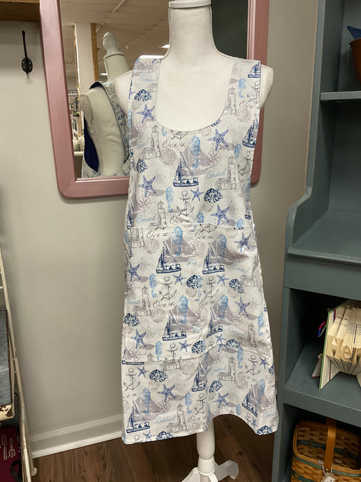 Apron smock over the head