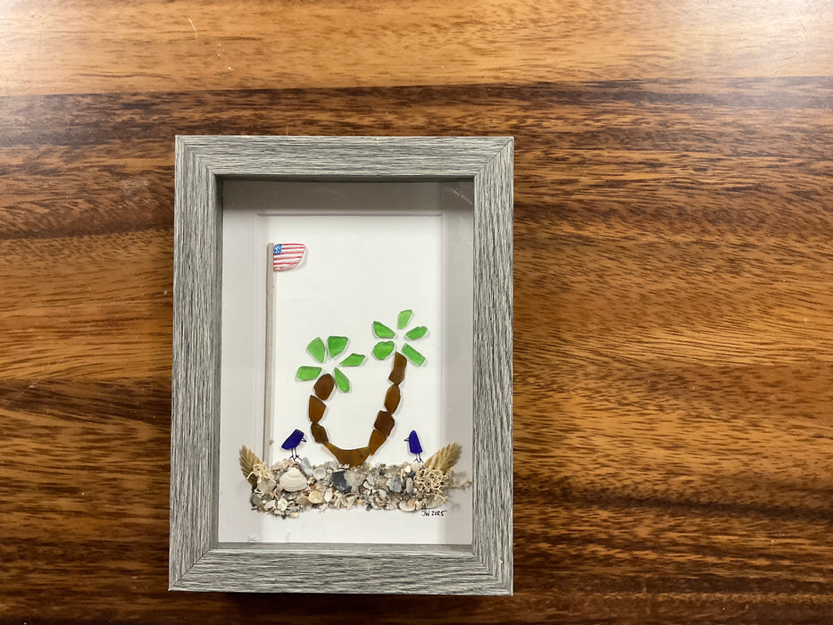 Sea glass framed art 5”x7”