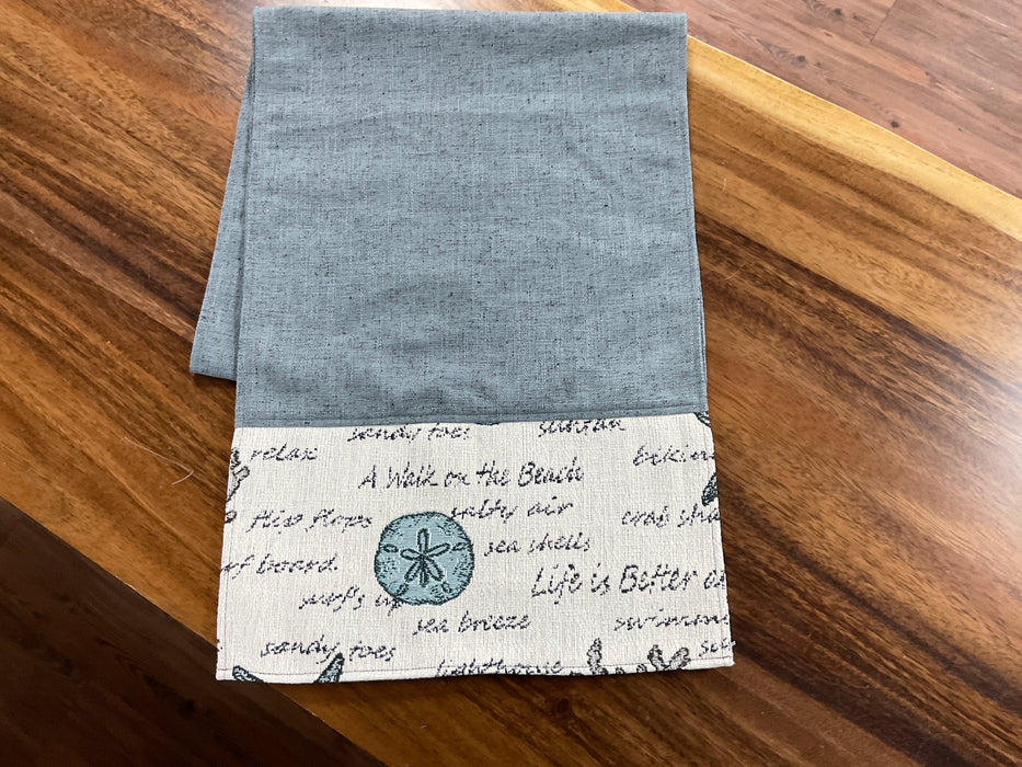 Table runner - shell fabric blue