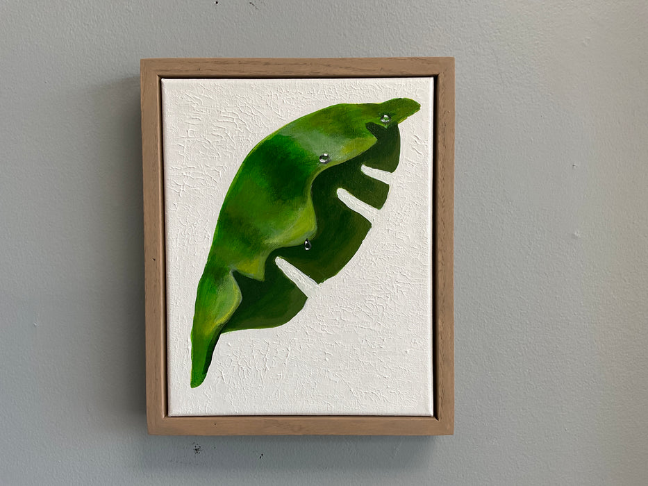 Tropical leaf acrylic painting