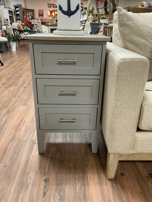 Oak top end table - Pewter