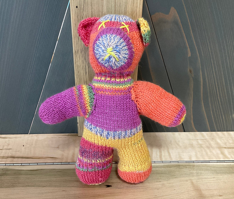 Knitted stuffed bear