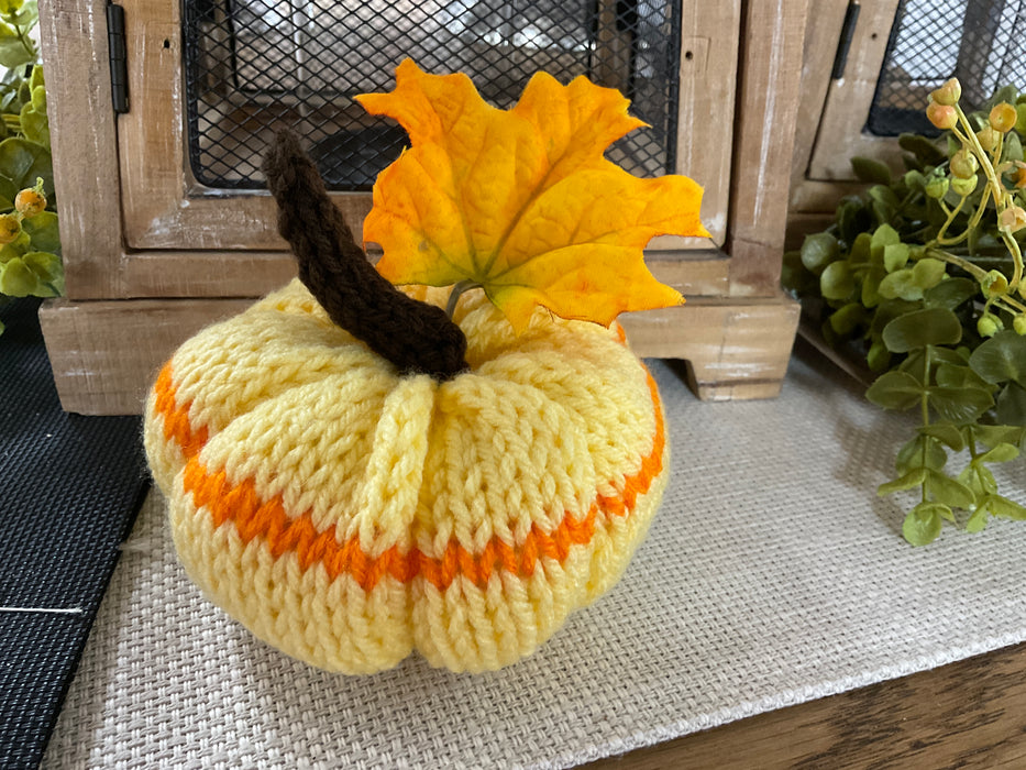 Hand knitted pumpkin