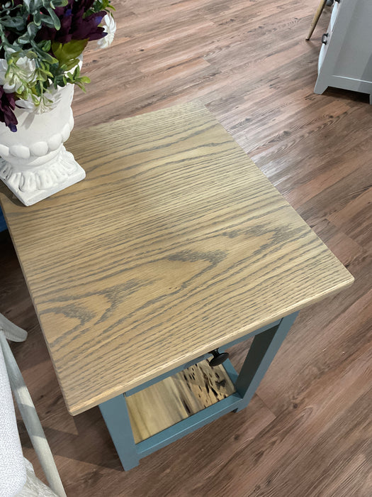Stormy seas end table - oak top