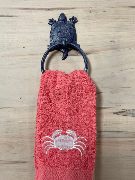 Decorative metal towel ring