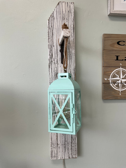 Sea foam lantern wall light
