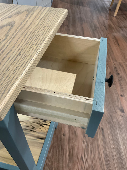 Stormy seas end table - oak top