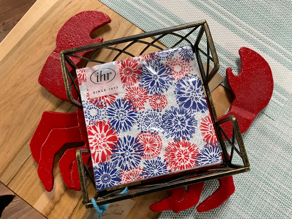 Cocktail Napkin -July 4th Flowers
