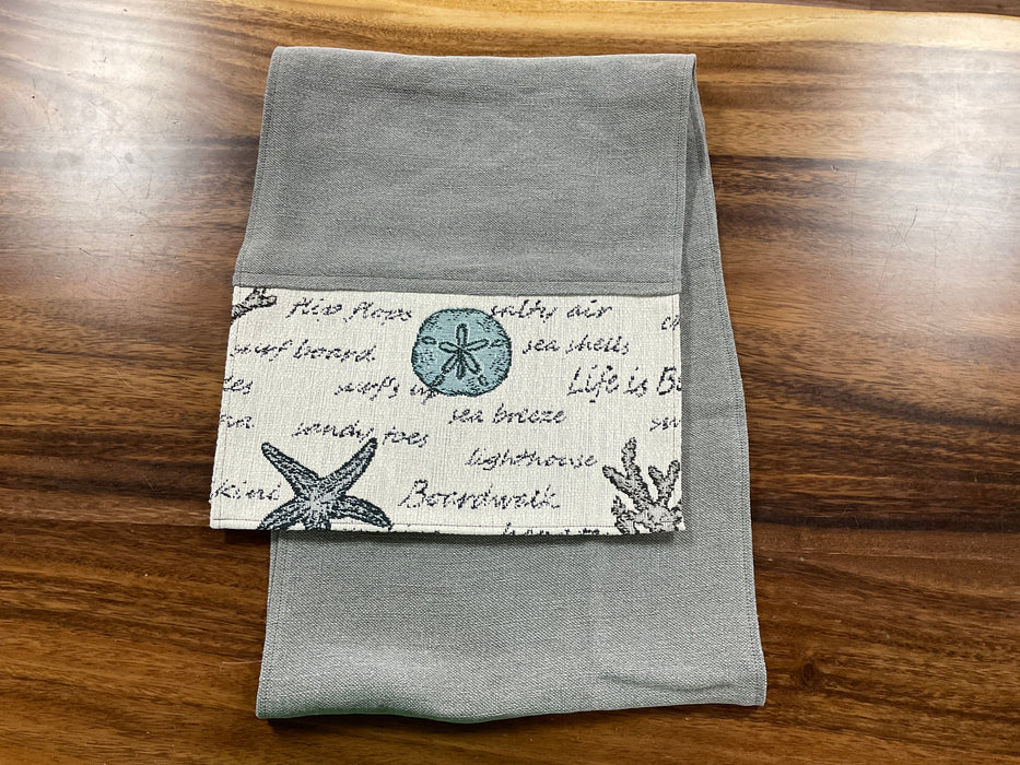 Table runner - shell fabric gray