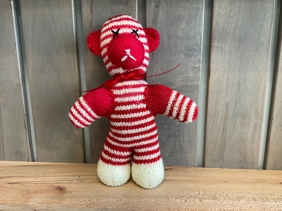 Knitted stuffed bear