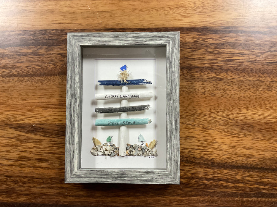 Sea glass framed art 5”x7”