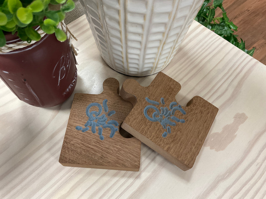 Puzzle piece coaster - sea creatures