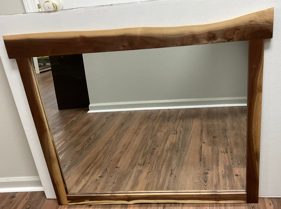 Walnut framed mirror