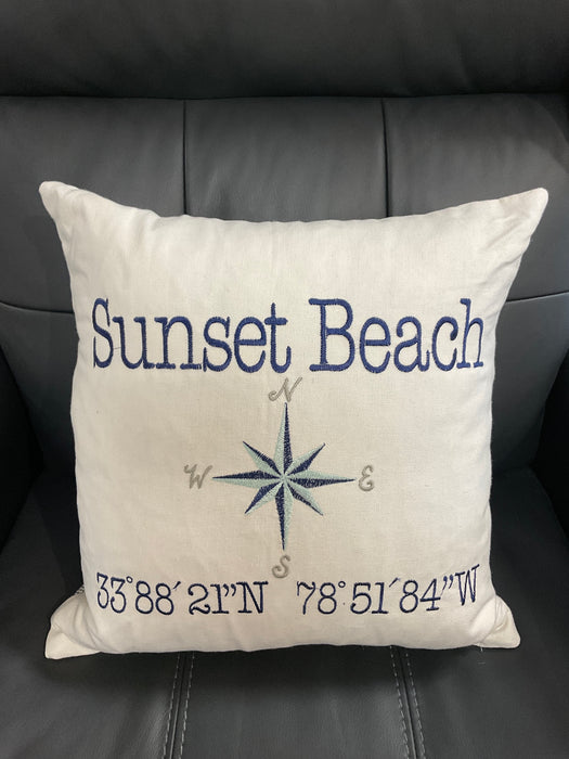Throw Pillow-Sunset Beach