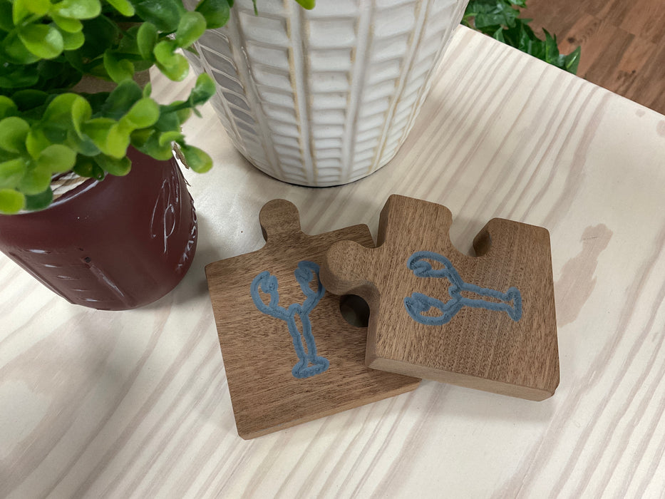 Puzzle piece coaster - sea creatures