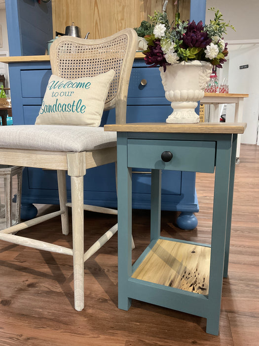 Stormy seas end table - oak top