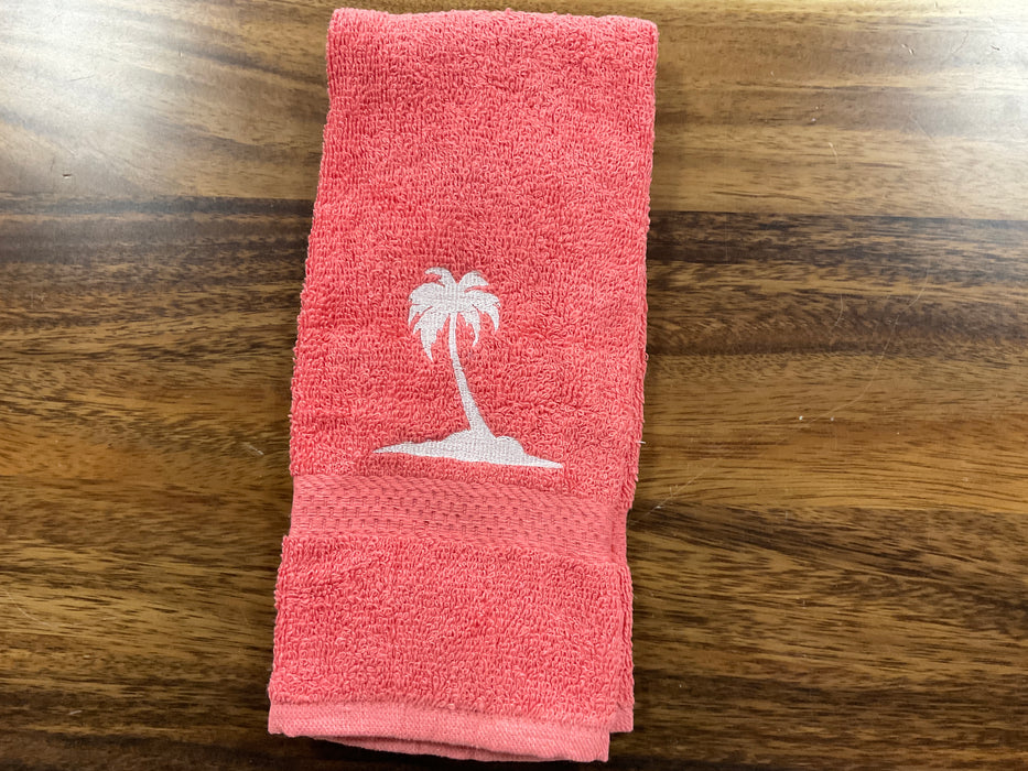 Embroidered Hand Towel Palm Tree