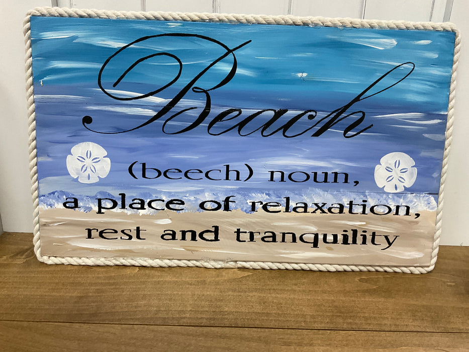 Wood Sign - Beach Definition