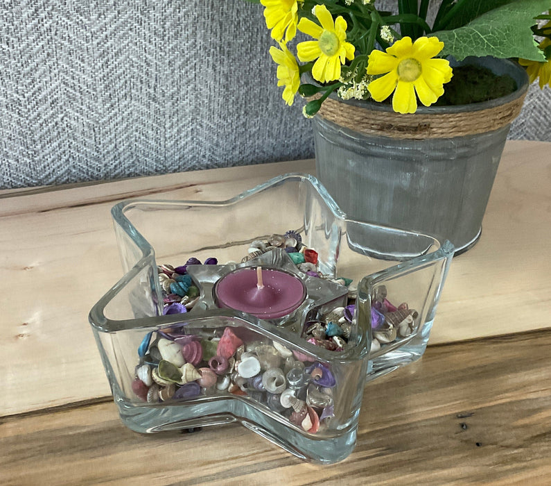 Glass Star Votive Candle Holder