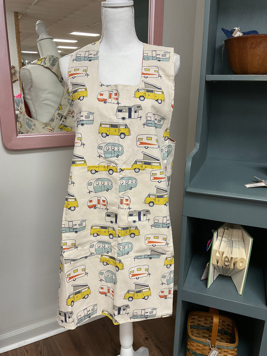 Apron smock over the head