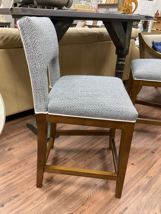 Counter stool in denim/ivory