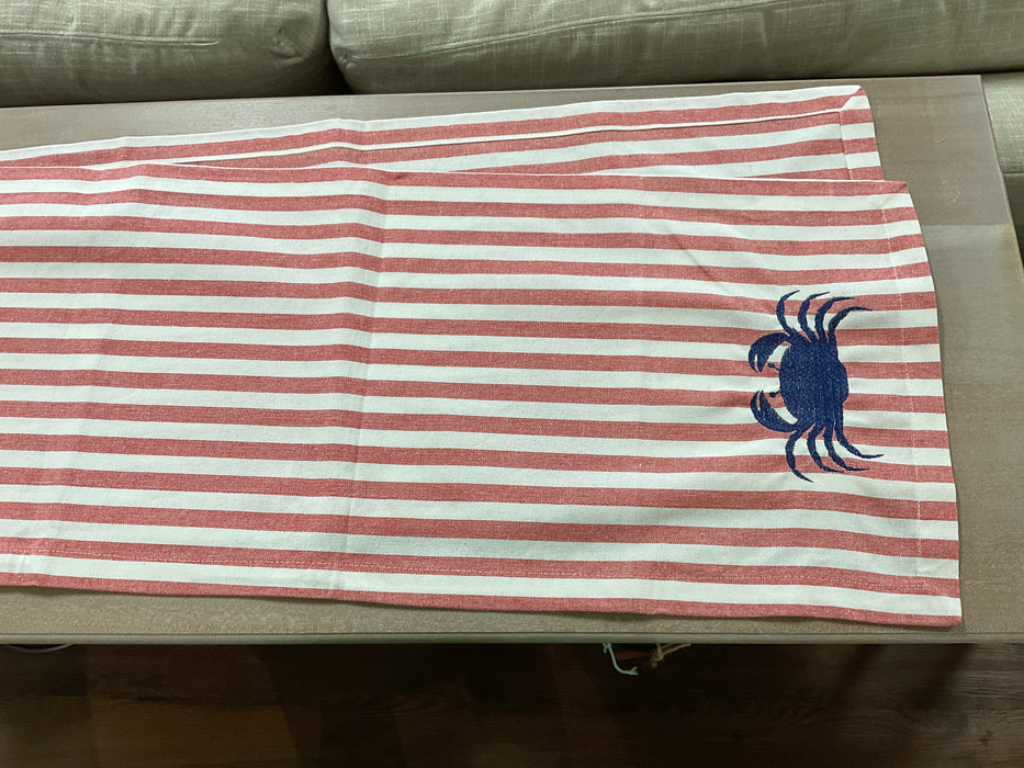 Table runner - red white stripe