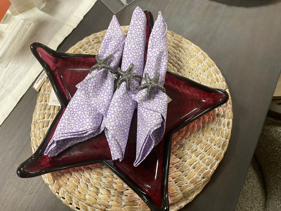 Burgundy glass starfish platter