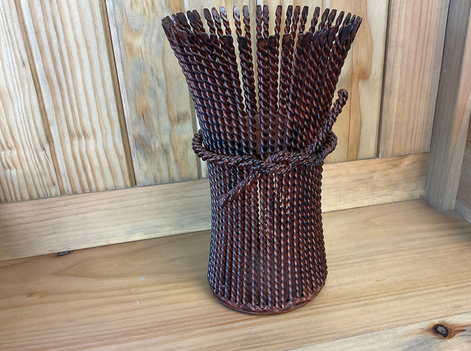 Vintage Iron Wheat Bundle Candle Holder