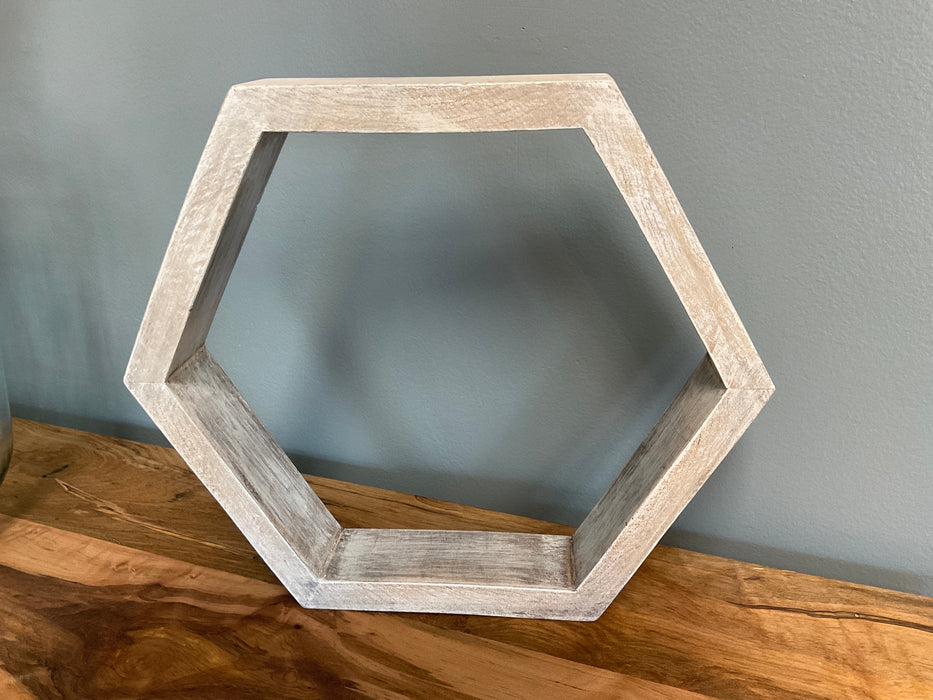 Hexagon wall shelf - maple